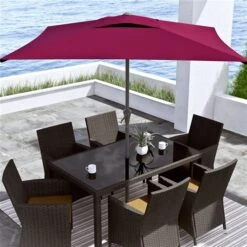 CorLiving Parasol De Patio Inclinable Carré De 9 Pieds En Rouge Vin -Outsunnies Boutique 330608050 AlternateImage1 l