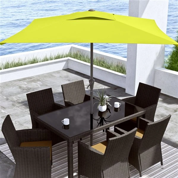 CorLiving Parasol De Patio Inclinable Carré De 9 Pieds En Vert Lime 4 CorLiving Parasol De Patio Inclinable Carré De 9 Pieds En Vert Lime – Image 2