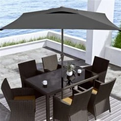 CorLiving Parasol De Patio Inclinable Carré De 9 Pieds En Noir -Outsunnies Boutique 330608059 AlternateImage1 l