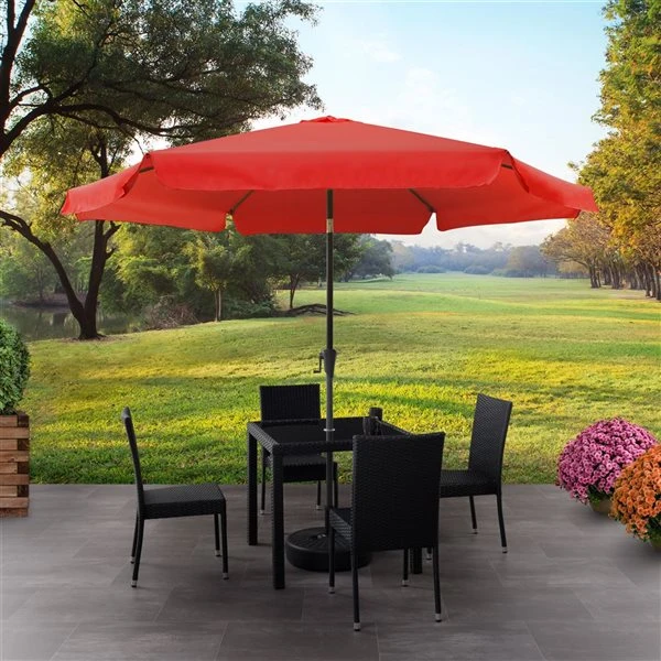 CorLiving Parasol De Patio Inclinable De 10 Pieds En Rouge Cramoisi 4 CorLiving Parasol De Patio Inclinable De 10 Pieds En Rouge Cramoisi – Image 2