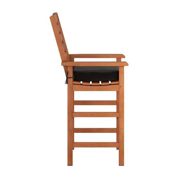 Ensemble De Deux Chaises Extérieures De Bar En Bois Brun Cannelle De CorLiving 6 Ensemble De Deux Chaises Extérieures De Bar En Bois Brun Cannelle De CorLiving – Image 4