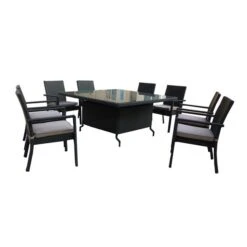 Ensemble à Diner 9 Pièces Extérieur, Gris