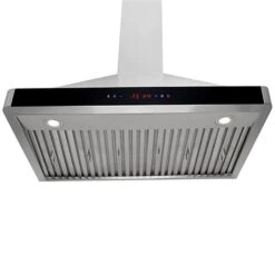 Turin Hotte Murale Milita En Acier Inoxydable Et Noir 30-po