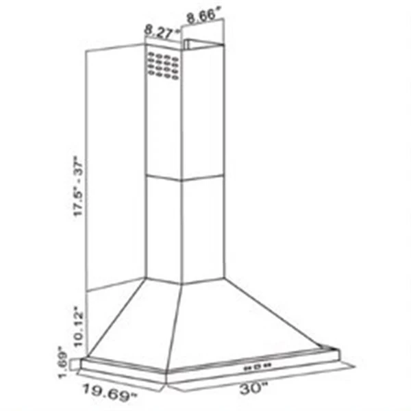 Turin Hotte Murale Malibu En Acier Inoxydable 30-po 5 Turin Hotte Murale Malibu En Acier Inoxydable 30-po – Image 3
