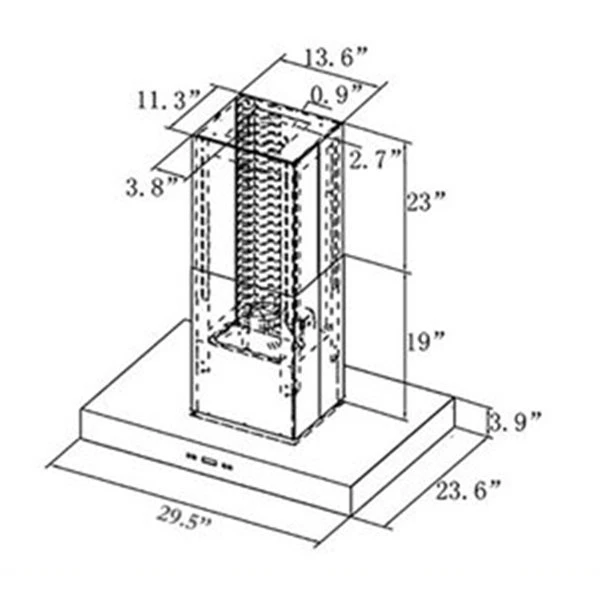 Turin Hotte Murale Linosa En Acier Inoxydable Noir 30-po 6 Turin Hotte Murale Linosa En Acier Inoxydable Noir 30-po – Image 4