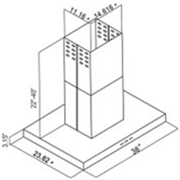 Turin Hotte à Ilôt Castle En Acier Inoxydable 36-po 5 Turin Hotte à Ilôt Castle En Acier Inoxydable 36-po – Image 3