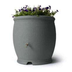 Baril De Pluie Décoratif Barcelona, 100 Gallons, Anthracite