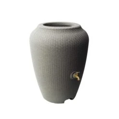 Baril De Pluie Décoratif Wicker, 50 Gallons, Grès