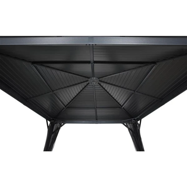 Abri-soleil En Aluminium «Ventura», 8' X 8 ', Gris Foncé 5 Abri-soleil En Aluminium «Ventura», 8' X 8 ', Gris Foncé – Image 3