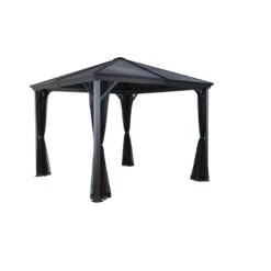 Abri-soleil En Aluminium «Ventura», 8' X 8 ', Gris Foncé