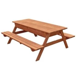 Table De Pique-nique Avec Rangement, 82" X 30", Brun