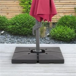 Socle Pour Parasol Lourds Et Décalés De Luxe, Noir, 42"x42"