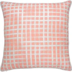 Coussin Extérieur Géométrique Morane, 22", Polyester, Corail