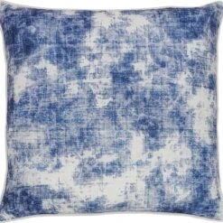 Coussin Extérieur Skye, 22", Polyester, Bleu/blanc