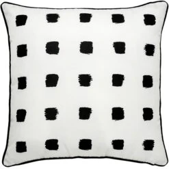 Coussin Extérieur à Pois Rockhill, 22", Polyester, Blanc