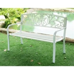 Banc De Jardin, Blanc, 50"