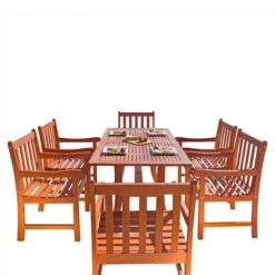 Ensemble De Table à Manger Malibu De Vifah Avec Chaises Courbées, 7 Mcx -Outsunnies Boutique 330704998 AlternateImage1 l