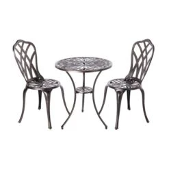 Ensemble Bistro Diane De Patioflare En Fonte D'aluminium, Bronze, 3 Mcx