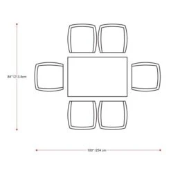 Ensemble à Diner Extérieur Parksville De CorLiving, Table Rectangulaire, Noir/gris Cendré, 7 Pièces -Outsunnies Boutique 330735271 AlternateImage2 l