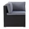 Fauteuil Sectionnel En Coin De Patio Parksville De CorLiving, Coussins Gris, Fini Noir