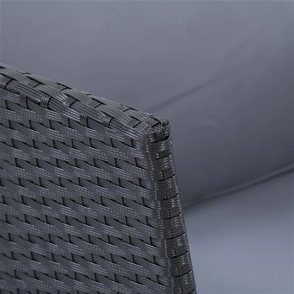 Ensemble De Patio Modulaire En Forme De L Parksville De CorLiving, Noir/gris Cendré, 7 Pièces 7 Ensemble De Patio Modulaire En Forme De L Parksville De CorLiving, Noir/gris Cendré, 7 Pièces – Image 5