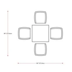 Ensemble à Diner Extérieur Parksville De CorLiving, Table Carrée, Noir/gris Cendré, 5 Pièces -Outsunnies Boutique 330735304 AlternateImage2 l