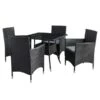 Ensemble à Diner Extérieur Parksville De CorLiving, Table Carrée, Noir/gris Cendré, 5 Pièces
