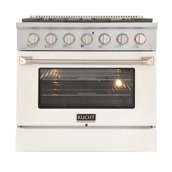 Cuisinière Au Gaz Naturel KUCHT Avec Four à Convection Et Porte Blanche, 36 Po 5 Cuisinière Au Gaz Naturel KUCHT Avec Four à Convection Et Porte Blanche, 36 Po – Image 3