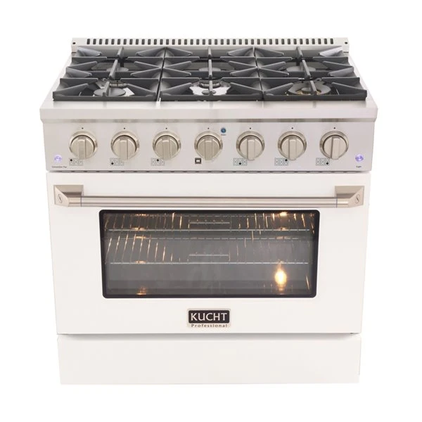Cuisinière Au Gaz Naturel KUCHT Avec Four à Convection Et Porte Blanche, 36 Po 6 Cuisinière Au Gaz Naturel KUCHT Avec Four à Convection Et Porte Blanche, 36 Po – Image 4