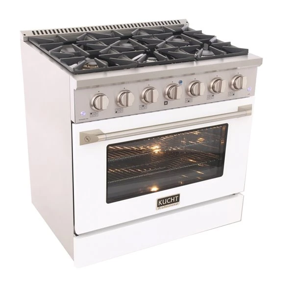 Cuisinière Au Gaz Naturel KUCHT Avec Four à Convection Et Porte Blanche, 36 Po 7 Cuisinière Au Gaz Naturel KUCHT Avec Four à Convection Et Porte Blanche, 36 Po – Image 5