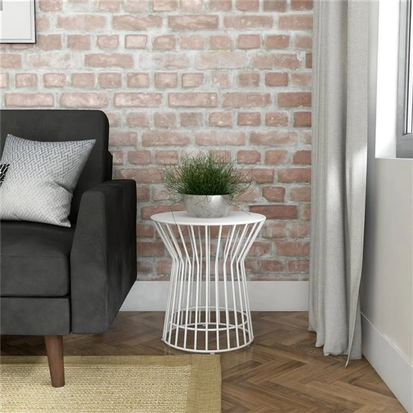 Table D'appoint Gossip Robert De Novogratz, 20,08 Po X 20,08 Po, Blanc 4 Table D'appoint Gossip Robert De Novogratz, 20,08 Po X 20,08 Po, Blanc – Image 2