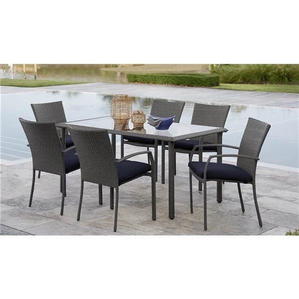 Table à Manger Lakewood De Cosco Outdoor Living, 35,83 Po X 63,39 Po, Gris 4 Table à Manger Lakewood De Cosco Outdoor Living, 35,83 Po X 63,39 Po, Gris – Image 2