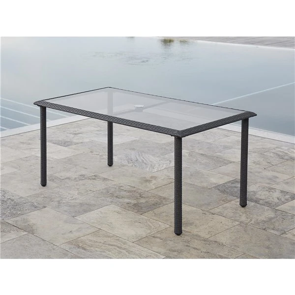 Table à Manger Lakewood De Cosco Outdoor Living, 35,83 Po X 63,39 Po, Gris 3 Table à Manger Lakewood De Cosco Outdoor Living, 35,83 Po X 63,39 Po, Gris