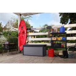 Coffre De Rangement Pour Terrasse Premier De Keter, 150 Gal, Résine, Gris -Outsunnies Boutique 330749160 AlternateImage4 l