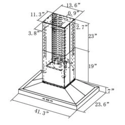 Hotte De Cuisine Pour îlot Collection Pro De Turin, 42 Po, Noir -Outsunnies Boutique 330762676 AlternateImage4 l