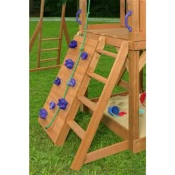 Ensemble De Jeu Extérieur Mountain View Lodge De Creative Cedar Designs, Toit En Bois/accessoires Mauves -Outsunnies Boutique 330763330 AlternateImage3 l