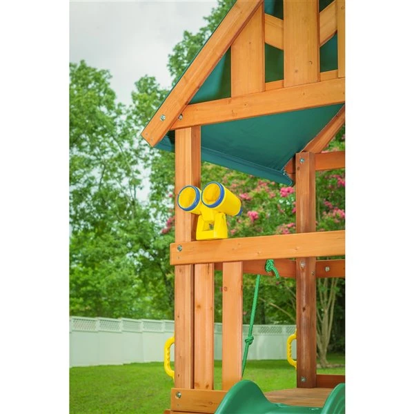 Ensemble De Jeu Extérieur Mountain De Creative Cedar Designs, Toit En Bâche/accessoires Jaunes 5 Ensemble De Jeu Extérieur Mountain De Creative Cedar Designs, Toit En Bâche/accessoires Jaunes – Image 3