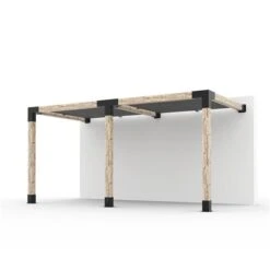 Trousse De Pergola Double Support Mural Toja Grid Avec 2 Voiles D'ombrage, 8 Pi X 16 Pi