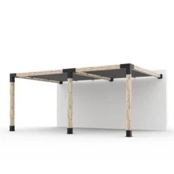 Trousse De Pergola Double Support Mural Toja Grid Avec 2 Voiles D'ombrage, 12 Pi X 18 Pi