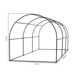 Ogrow Two-Door Walk-In Steel Frame Tunnel Greenhouse - With Ventilation Windows – 15-ft X 6-ft - White -Outsunnies Boutique 330766112 AlternateImage4 l