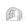 Ogrow Two-Door Walk-In Steel Frame Tunnel Greenhouse - With Ventilation Windows – 15-ft X 6-ft - White -Outsunnies Boutique 330766112 MainImage 001 l