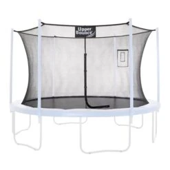 Upper Bounce Trampoline Replacement Enclosure Net - 15-ft - For 6 Curved Poles Top Ring System - Tech Pocket - Black