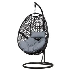 Chaise Suspendue Henryka, En Acier Et En Polyester, Gris