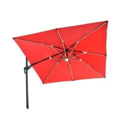Parasol En Porte-à-faux Henryka, Avec Lumières, 10 Pi, Rouge -Outsunnies Boutique 330766315 AlternateImage2 l