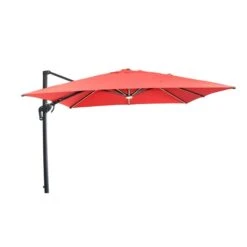 Parasol En Porte-à-faux Henryka, Avec Lumières, 10 Pi, Rouge