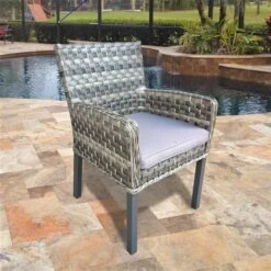 Ensemble à Dîner 7 Pièces Henryka, En Aluminium Et PVC, Gris -Outsunnies Boutique 330766320 AlternateImage5 l