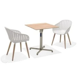 Ens. Bistro Portals De Scancom Pour L'extérieur, Aluminium, Beige, 3 Pièces