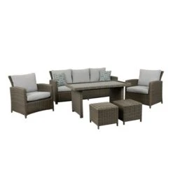 Mobilier De Conversation Pour L'extérieur Greymont De Think Patio, Gris/gris Pâle, 6 Pièces