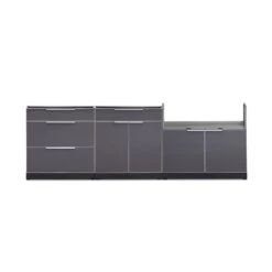 Cuisine Extérieure Modulaire NewAge Products Avec 3 Tiroirs, 104 Po X 36,5 Po, Gris Ardoise, 3 Pièces