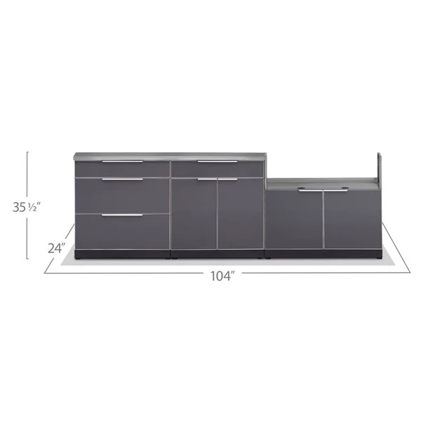 Cuisine Extérieure Modulaire NewAge Products Avec Housse 4 Saisons, 104 Po X 36,5 Po, Gris Ardoise, 4 Pièces 5 Cuisine Extérieure Modulaire NewAge Products Avec Housse 4 Saisons, 104 Po X 36,5 Po, Gris Ardoise, 4 Pièces – Image 3